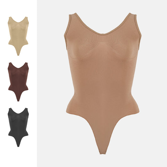 FreedomBeauty | Seamless Shapewear Thong U-Neck High Elasticity Seamless Slim Skinny Skin-friendly onesie