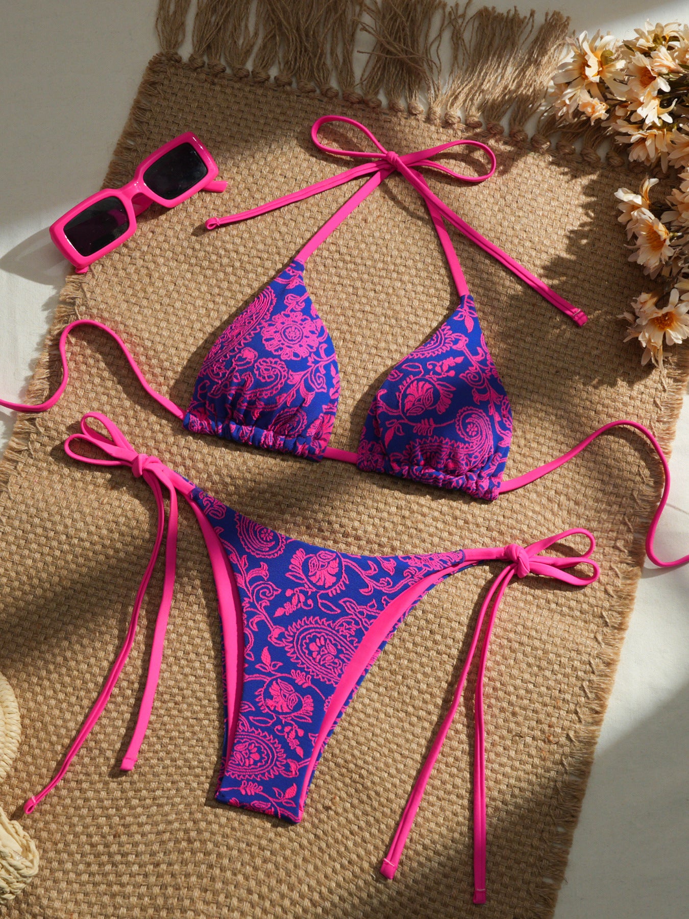 FREEDOMBEAUTY | Double fabric bikini special fabric lace-up swimsuit women's swimwear factory direct sales wholesale