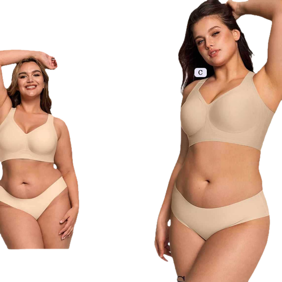 FREEDOMBEAUTY |OEAK Womens Wireless Jelly Bra Plus Size Supportive Seamless