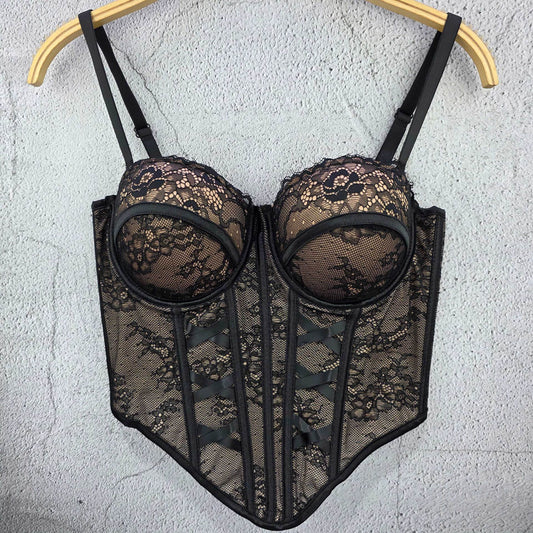 FREEDOMBEAUTY | 2025 new high-end sexy babes slim and thin lace suspender vest women's outer wear underwear tube top trend