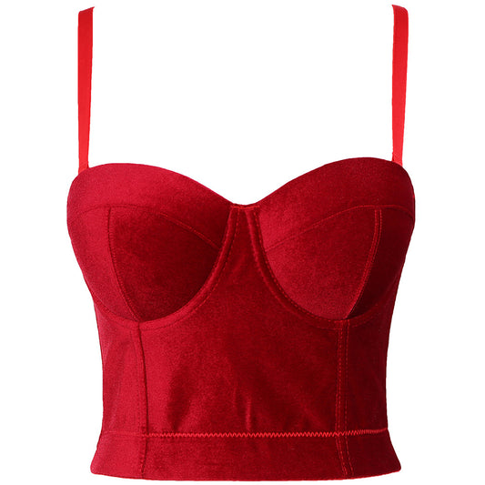 Fashion flannel tube top suspender christmas clothing women's top waist wear party bra DB1200