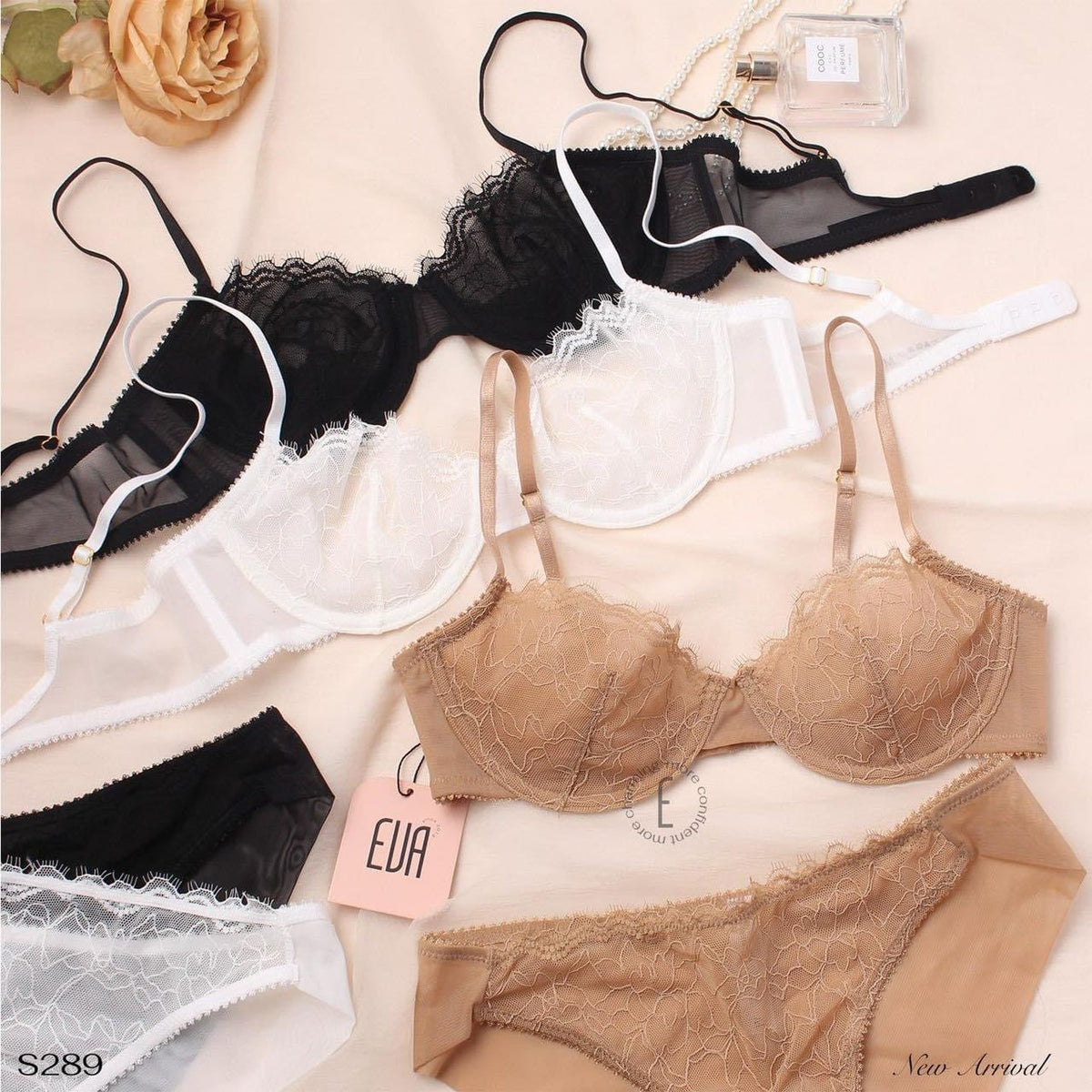 FREEDOMBEAUTY | French lace underwear sexy ultra-thin embroidery big breasts show small gathering bra cross-border European and American steel tray bra set