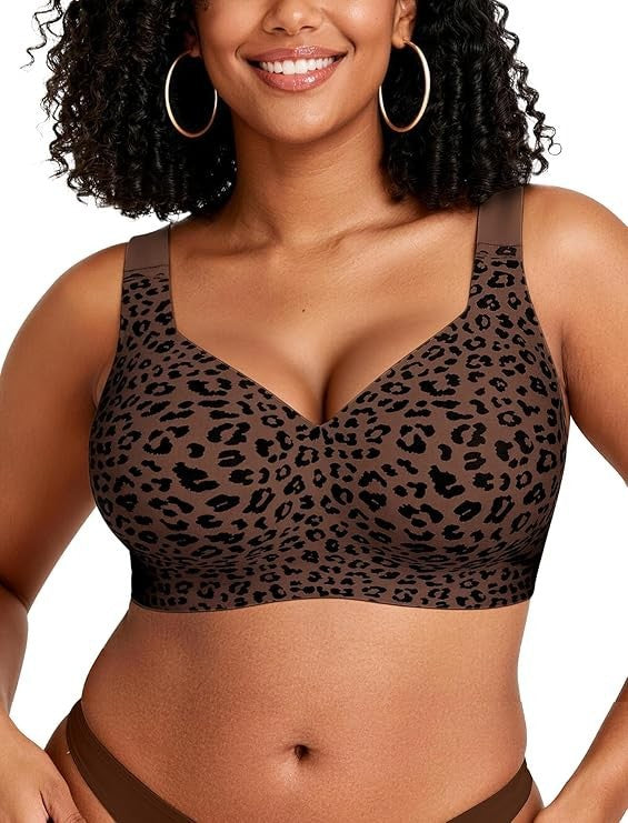 FREEDOMBEAUTY |OEAK Womens Wireless Jelly Bra Plus Size Supportive Seamless