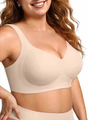 FREEDOMBEAUTY |OEAK Womens Wireless Jelly Bra Plus Size Supportive Seamless