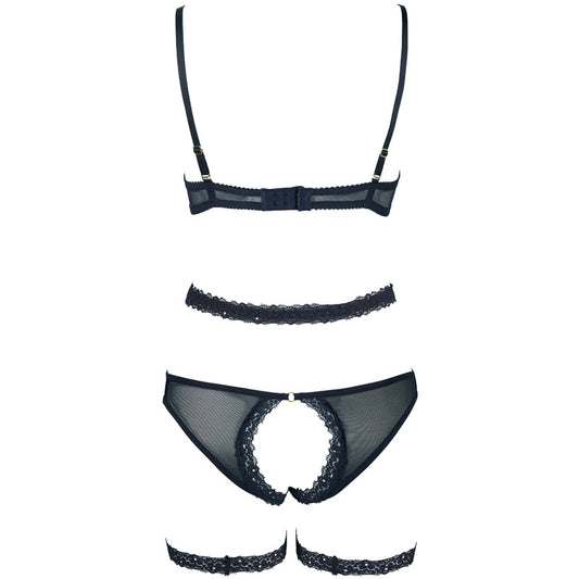 FREEDOMBEAUTY | FQ2823M203 sponge steel tray lace edge breast bra low waist open gear hip seduction T pants women's garter belt