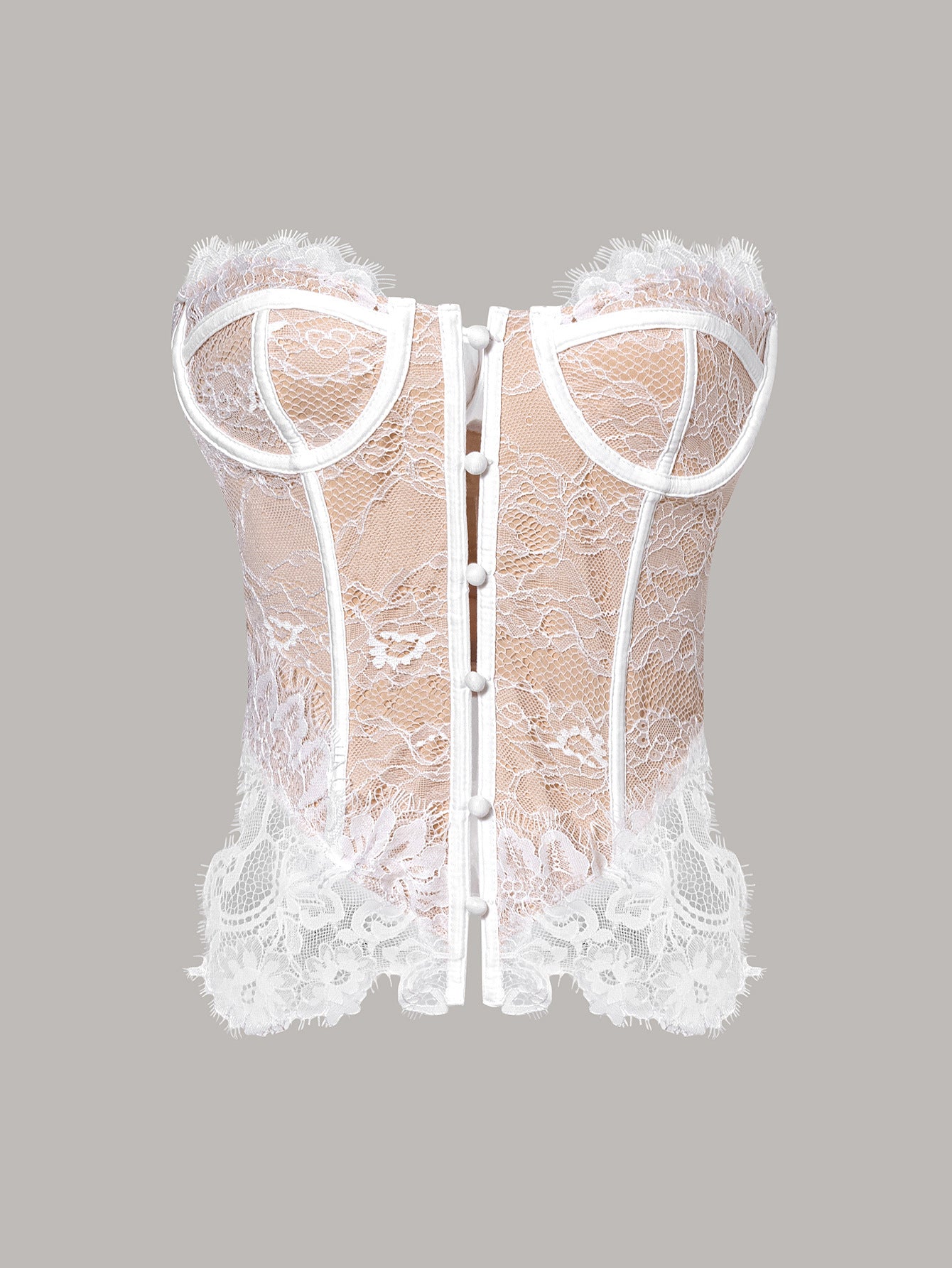 FREEDOMBEAUTY | Cross-border European and American lace hollow back sling vest women's summer low-cut fish bone thin sexy top tube top bundle