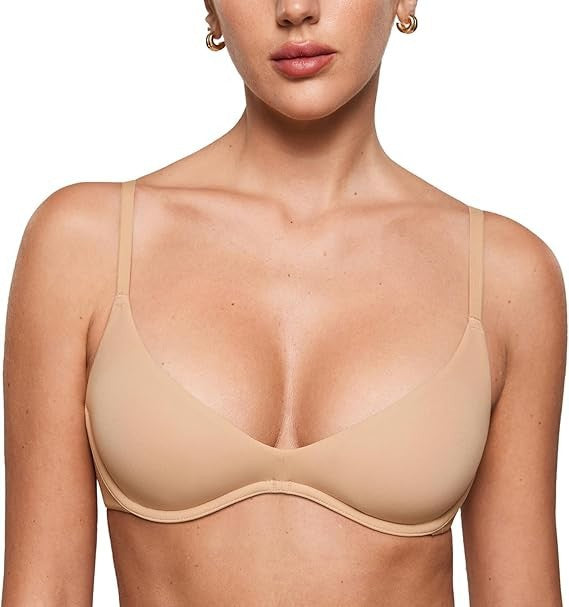 FREEDOMBEAUTY |Women's Inbarely Plus Plunge Bra - Unlined Under