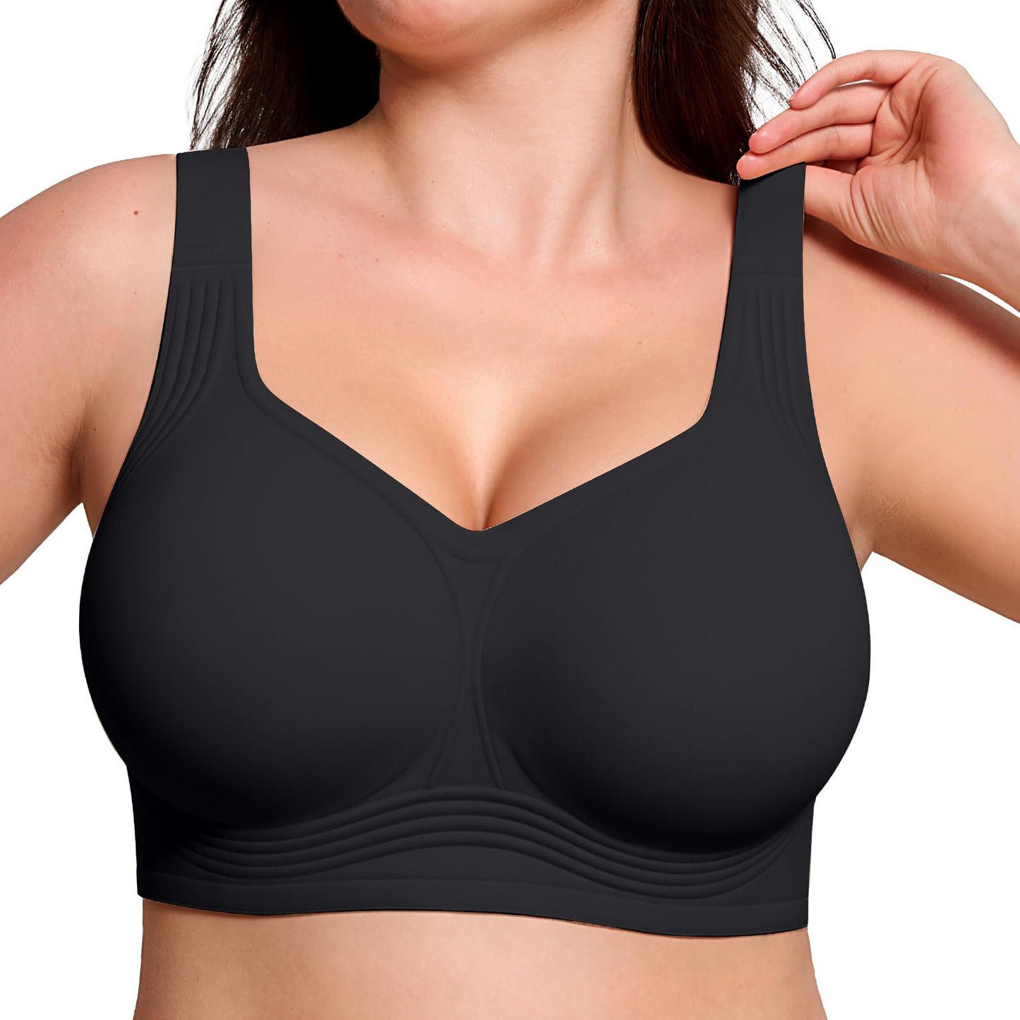 FREEDOMBEAUTY | Export Soft Support Large Bust Bra for Women, Seamless, Thin, Wireless, Push-Up Comfortable Full-Size Girl Jelly Bra