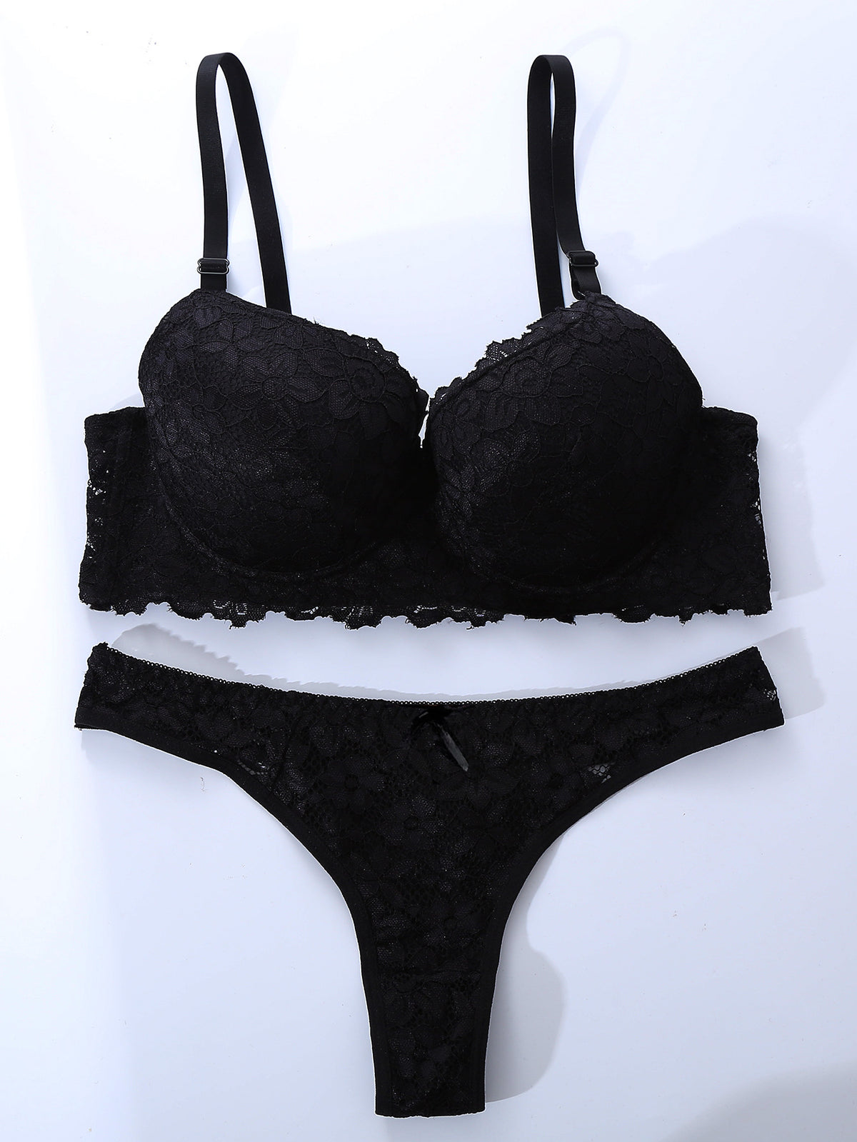FREEDOMBEAUTY | Luxury Sexy Women's Lace Bra Set French Lace Underwear Panties Gathering Comfortable Lace Hook
