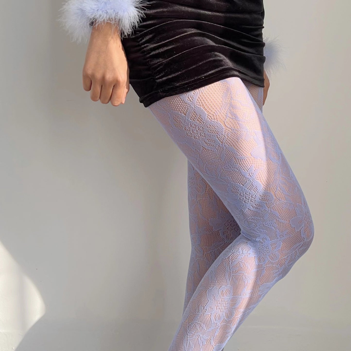 FREEDOMBEAUTY | New Macaron Dream Romance Sexy Wedding Dress Lace Flower Girl Sweet Pantyhose Sweet Mesh Stockings