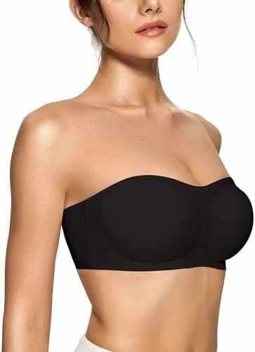 FREEDOMBEAUTY |OEAK Womens Strapless Bras Push Up Bandeau Bra Non Slip Wire