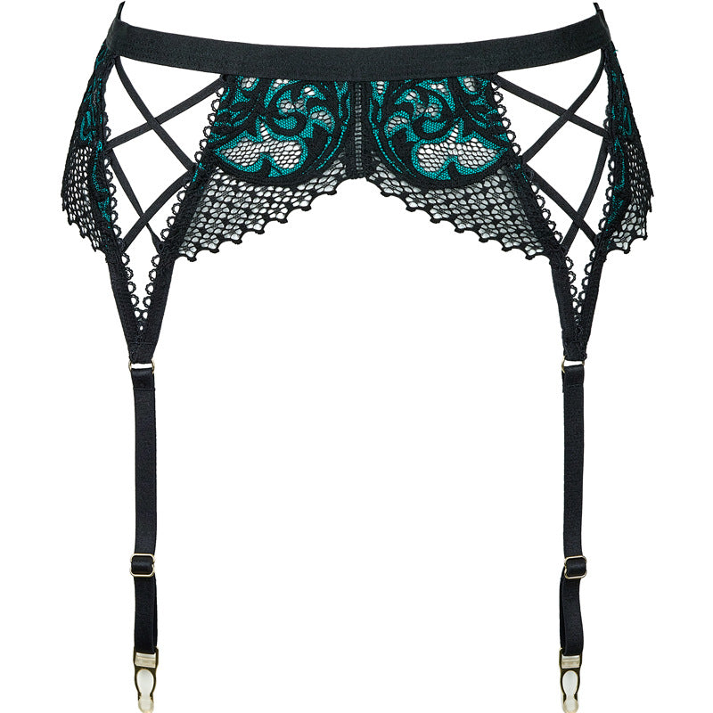 FREEDOMBEAUTY | FQ2836M210 quarter chest cup two-color lace cross strap sexy lingerie set women free