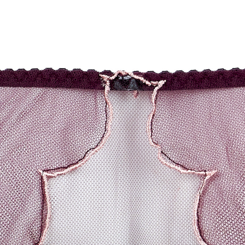 Freedombeauty | FQ2837 Fuchsia embroidered AP underwear steel rim tulle big chest underwear sexy European and American suit cross-border sex woman