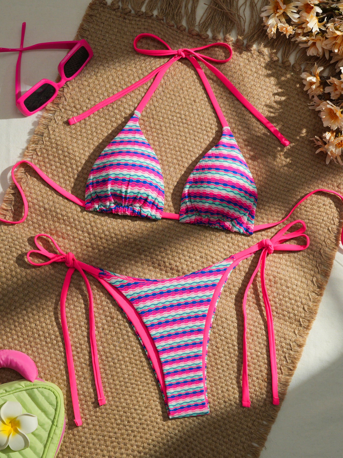 FREEDOMBEAUTY | Double fabric bikini special fabric lace-up swimsuit women's swimwear factory direct sales wholesale