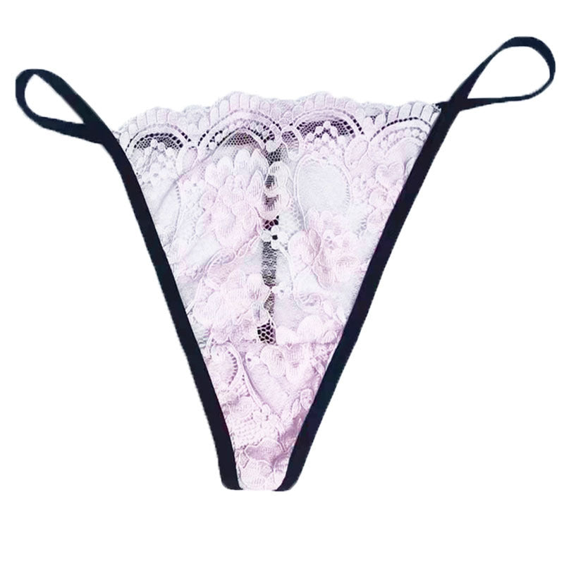 FREEDOMBEAUTY | 2025 New European and American sexy one-piece bikini classic thong T-pants women, lace thong daily wear