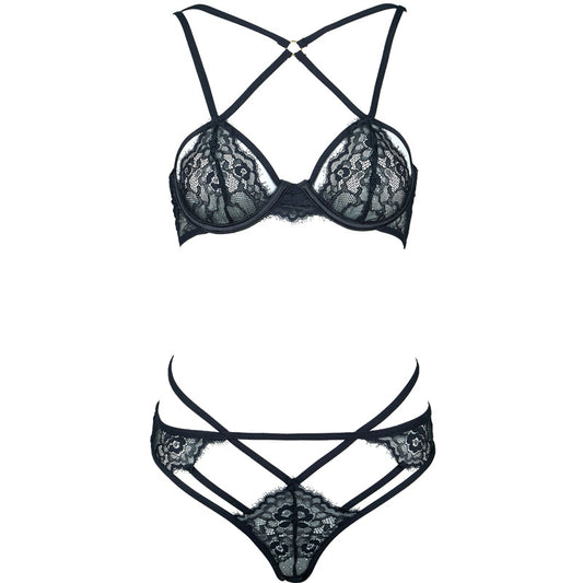 Freedombeauty | FQ2903 Eyelash Elastic Lace Steel Rim Ultra Thin Bra Hips Low Waist briefs Set Sexy European and American Cross-border