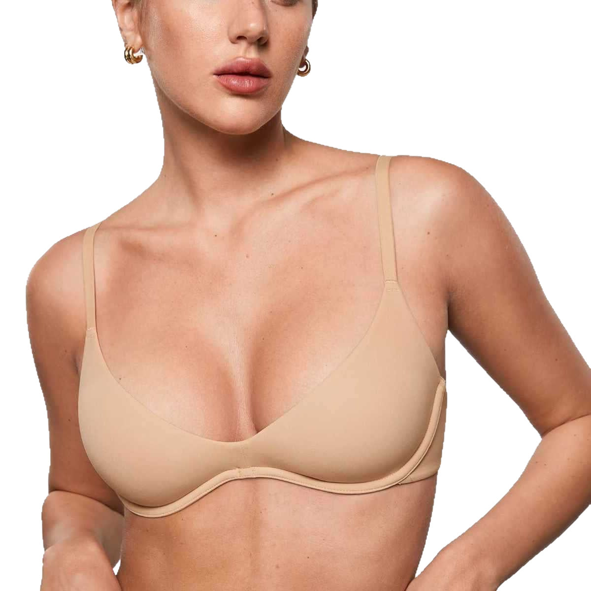 FREEDOMBEAUTY |Women's Inbarely Plus Plunge Bra - Unlined Under