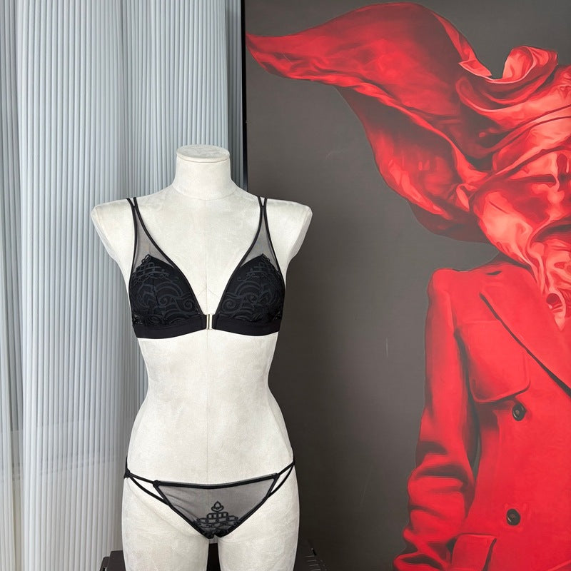 FREEDOMBEAUTY | Special FQ2801 Front Buckle Underwear Women's No Rim Bra French Embroidered Bra Sexy Pure Desire Comfortable