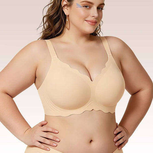 FREEDOMBEAUTY | Cross-border hot solid color lifter minimalist bra bra, soft, supports breathable 3D plus-size push-up bra bra