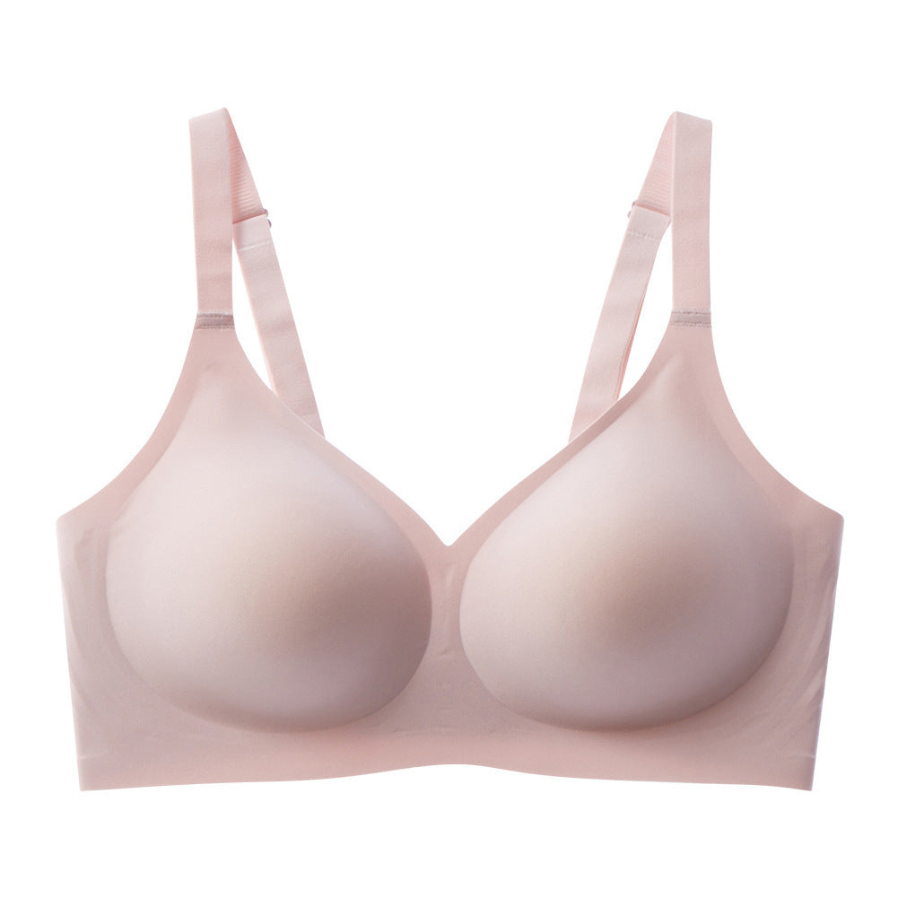 FREEDOMBEAUTY | Cross-border explosion Large size jelly Simple elastic U-shaped back bra Beautiful back underwear Comfortable and breathable strip gathering text