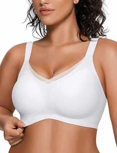 FREEDOMBEAUTY |OEAK Womens Wireless Bras V Mesh Comfortable Bralette Suppor
