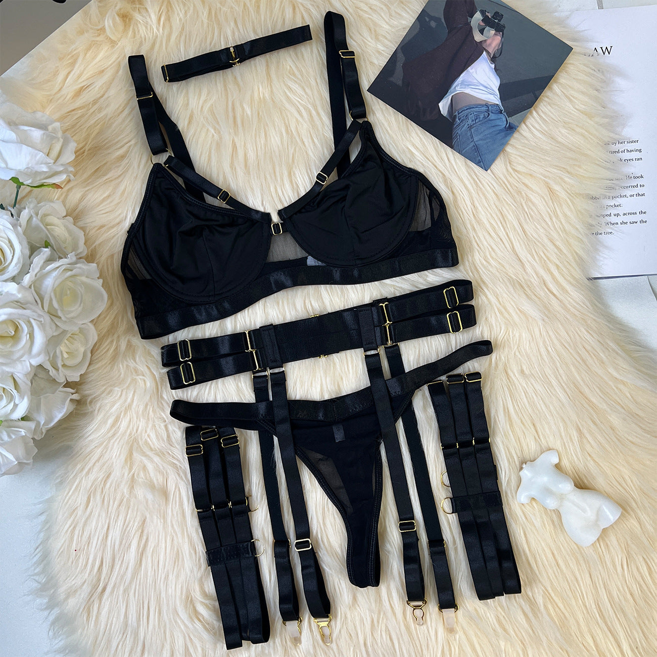 freedombeauty|Amazon's new sex underwear multi-piece chain garter sex dress