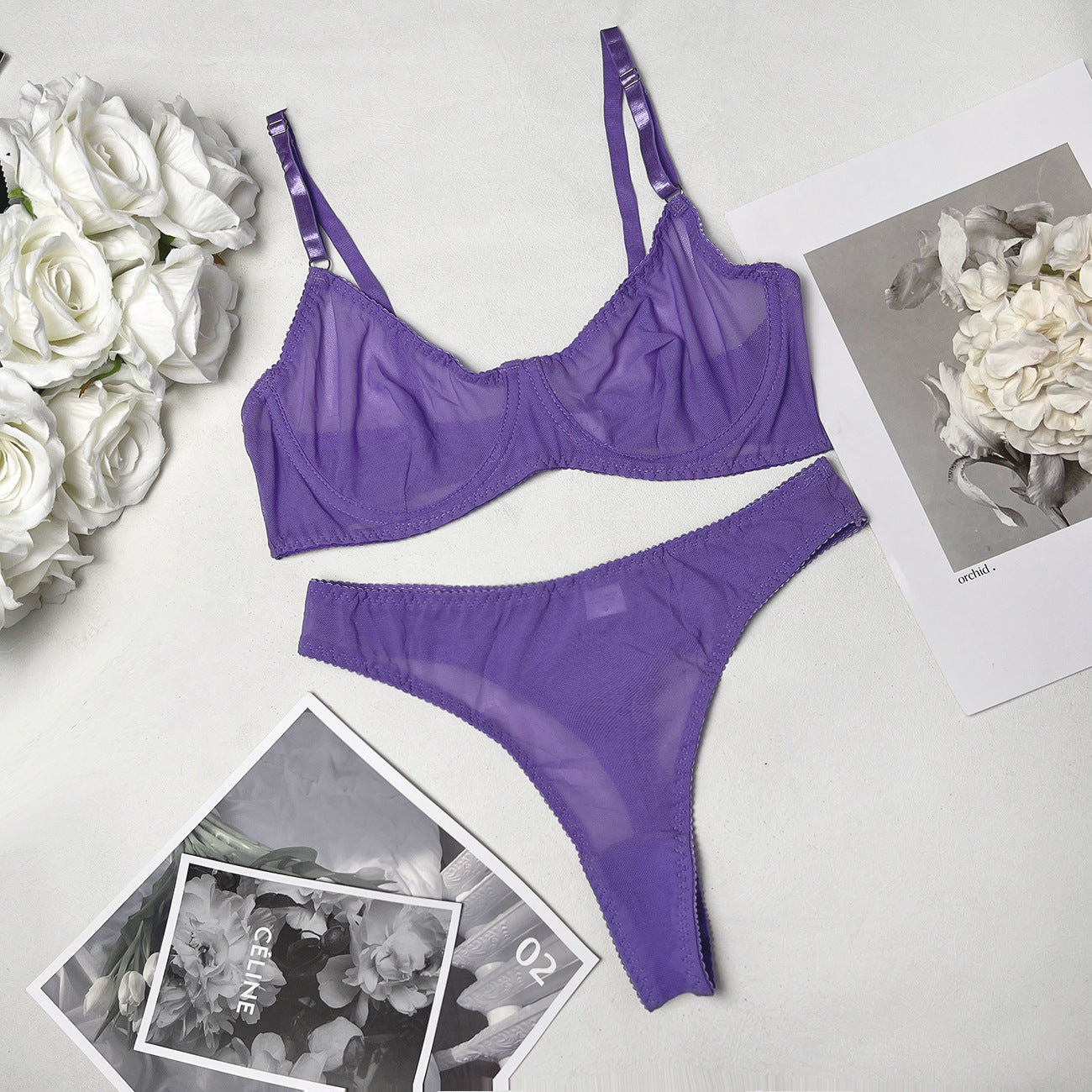 freedombeauty|Hot-selling lingerie sexy perspective 2-piece kit