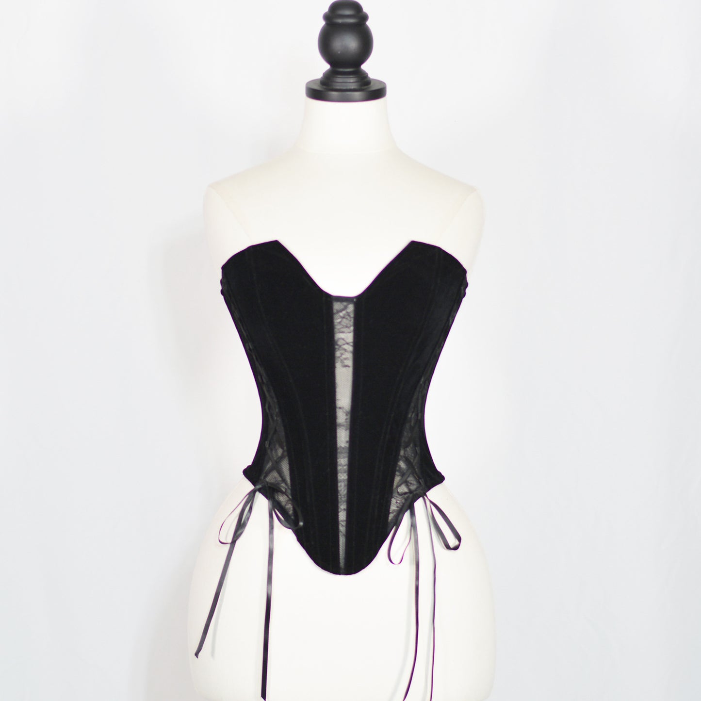 FREEDOMBEAUTY | 768 Foreign Trade Amazon Velvet Peony Lace Ribbon Sexy Versatile Outer Wear Fishbone Shapewear Corset