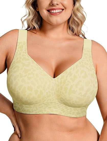 FREEDOMBEAUTY |OEAK Womens Wireless Jelly Bra Plus Size Supportive Seamless