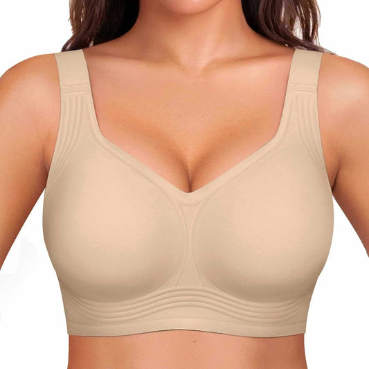 FREEDOMBEAUTY |OEAK Womens Wireless Jelly Bra Plus Size Supportive Seamless