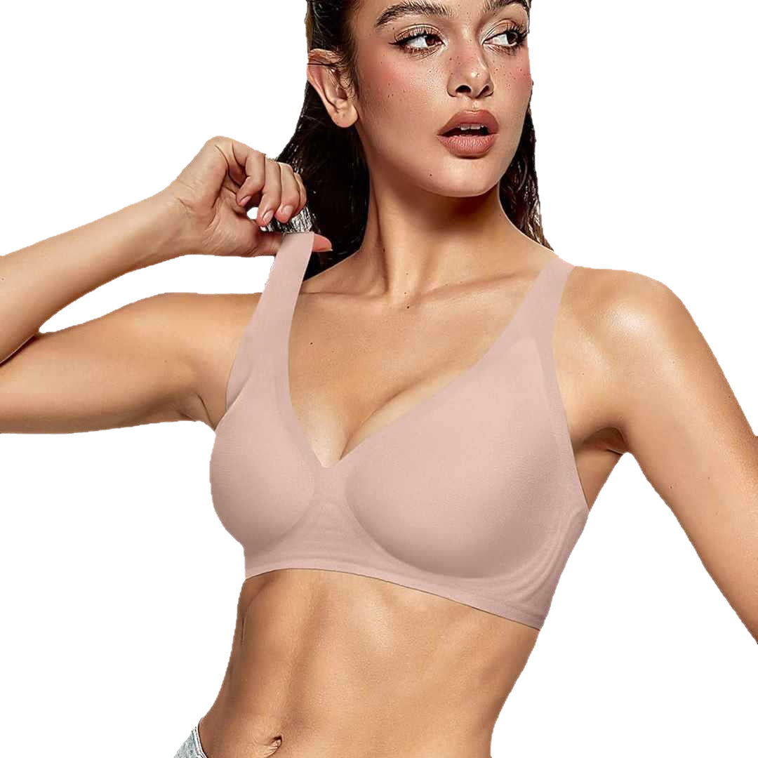 FREEDOMBEAUTY |OEAK Womens Deep V Bras Wireless Comfortable Bra Supportive