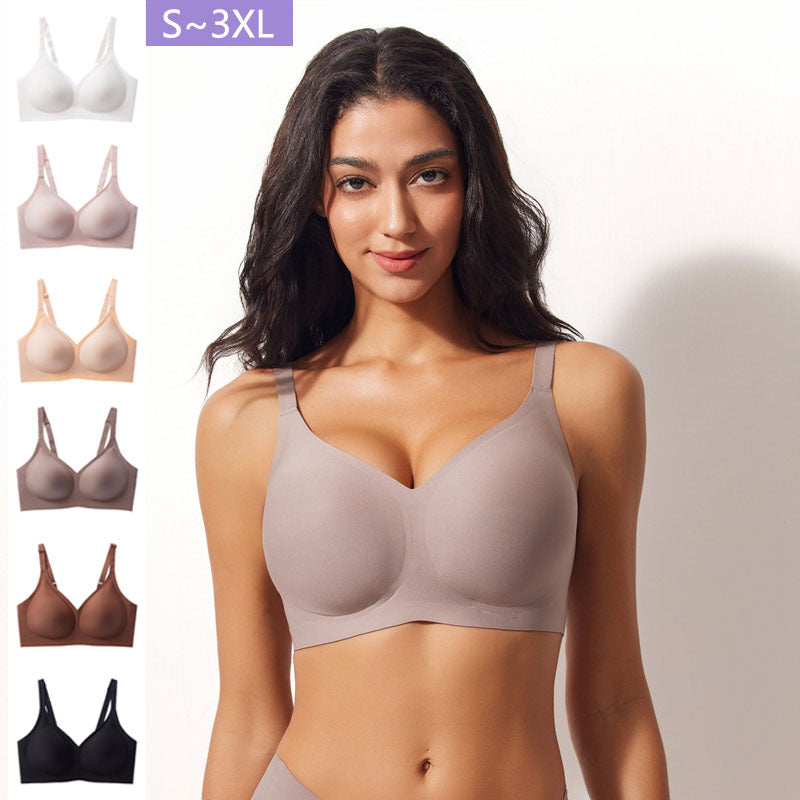 FREEDOMBEAUTY | Cross-border explosion Large size jelly Simple elastic U-shaped back bra Beautiful back underwear Comfortable and breathable strip gathering text