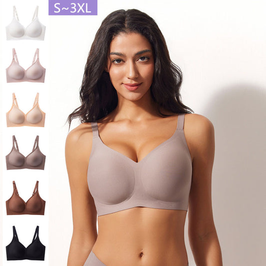 FREEDOMBEAUTY | Cross-border explosion Large size jelly Simple elastic U-shaped back bra Beautiful back underwear Comfortable and breathable strip gathering text