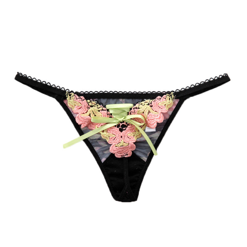 FREEDOMBEAUTY | Foreign Trade Original Single Lace Printing Women's Fashion Sexy Traceless Panties Rose Thong T-Pants Women's One Line
