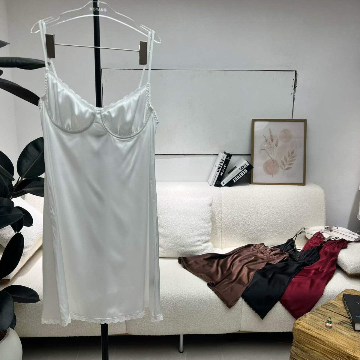 FREEDOMBEAUTY | Simulated silk loungewear satin comfortable pajamas vest European and American style cross-border sexy suspender nightdress dress