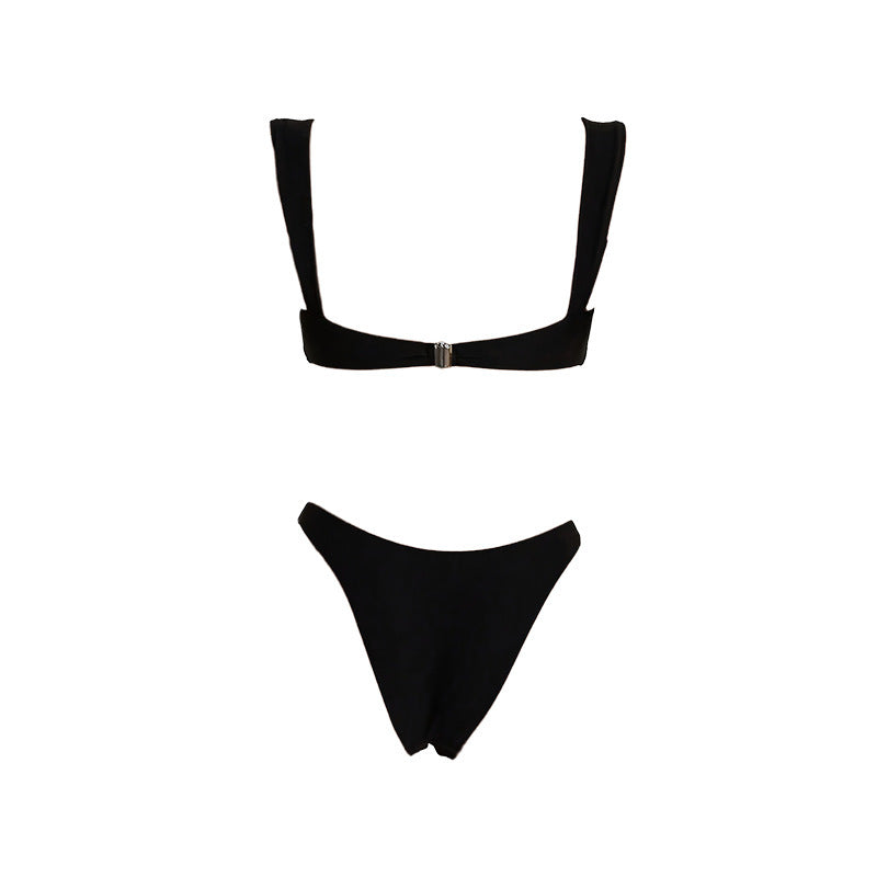 FREEDOMBEAUTY | 2025 new European and American metal buckle sexy swimsuit women's beach bikini hot spring swimsuit bikini