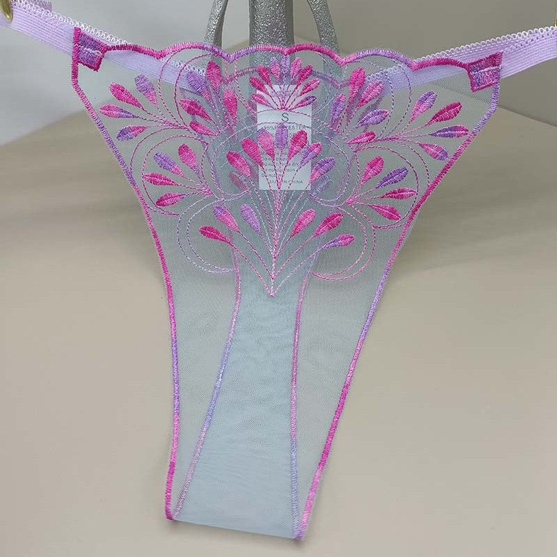 FREEDOMBEAUTY | Lace breathable French sexy women European and American perspective mesh embroidery light leaf embroidery cross-border