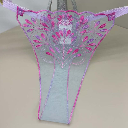 FREEDOMBEAUTY | Lace breathable French sexy women European and American perspective mesh embroidery light leaf embroidery cross-border
