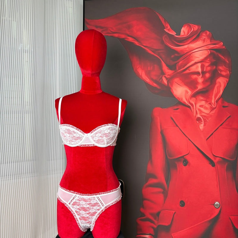 FREEDOMBEAUTY | FQ2980M209 Lace fungus root pure desire bra low waist sexy thong women's underwear set cross-border