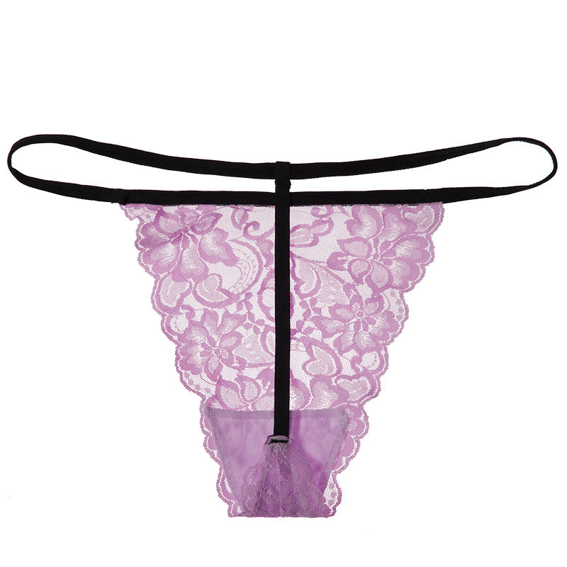 FREEDOMBEAUTY | 2025 New European and American sexy one-piece bikini classic thong T-pants women, lace thong daily wear