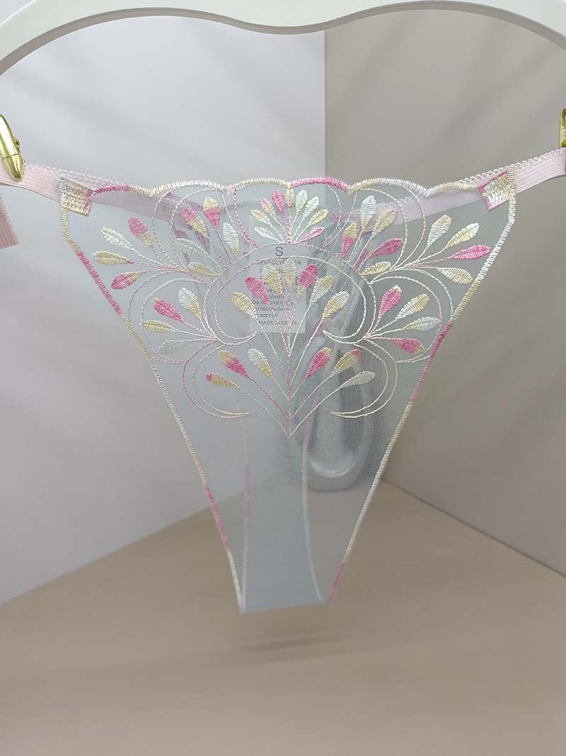 FREEDOMBEAUTY | Lace breathable French sexy women European and American perspective mesh embroidery light leaf embroidery cross-border