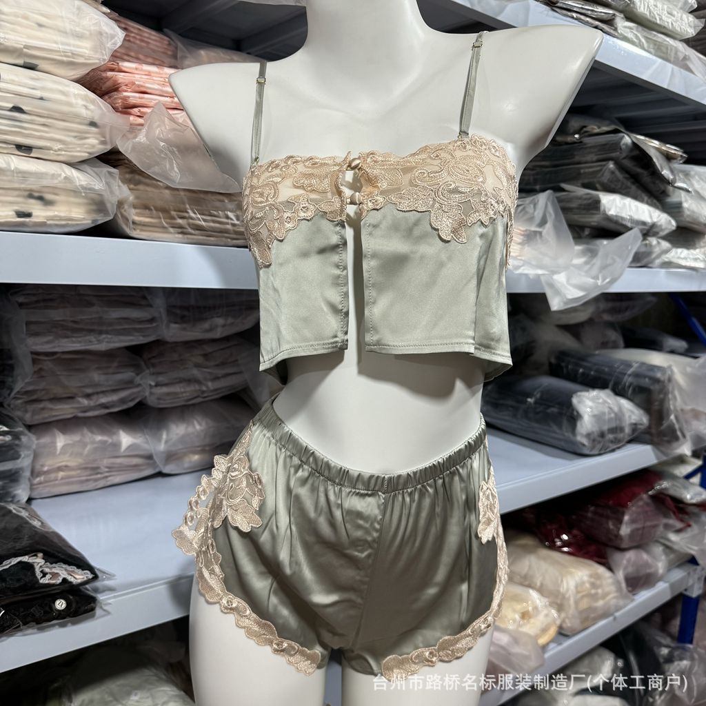 FREEDOMBEAUTY | 7021 Sex Set Pajamas, Sexy Embroidered Pajamas