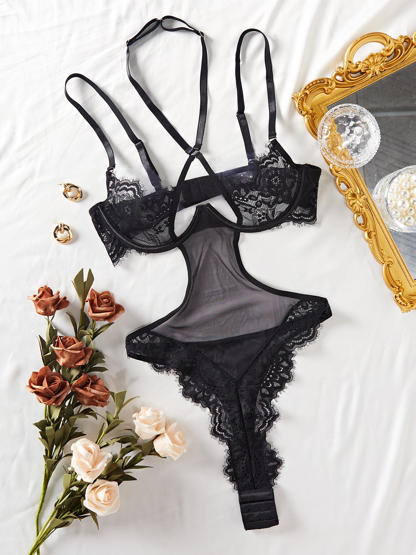 Freedombeauty | New Sexy Fashion Underwear Lace Lace Joining Perspective Mesh Sex Fun onesie