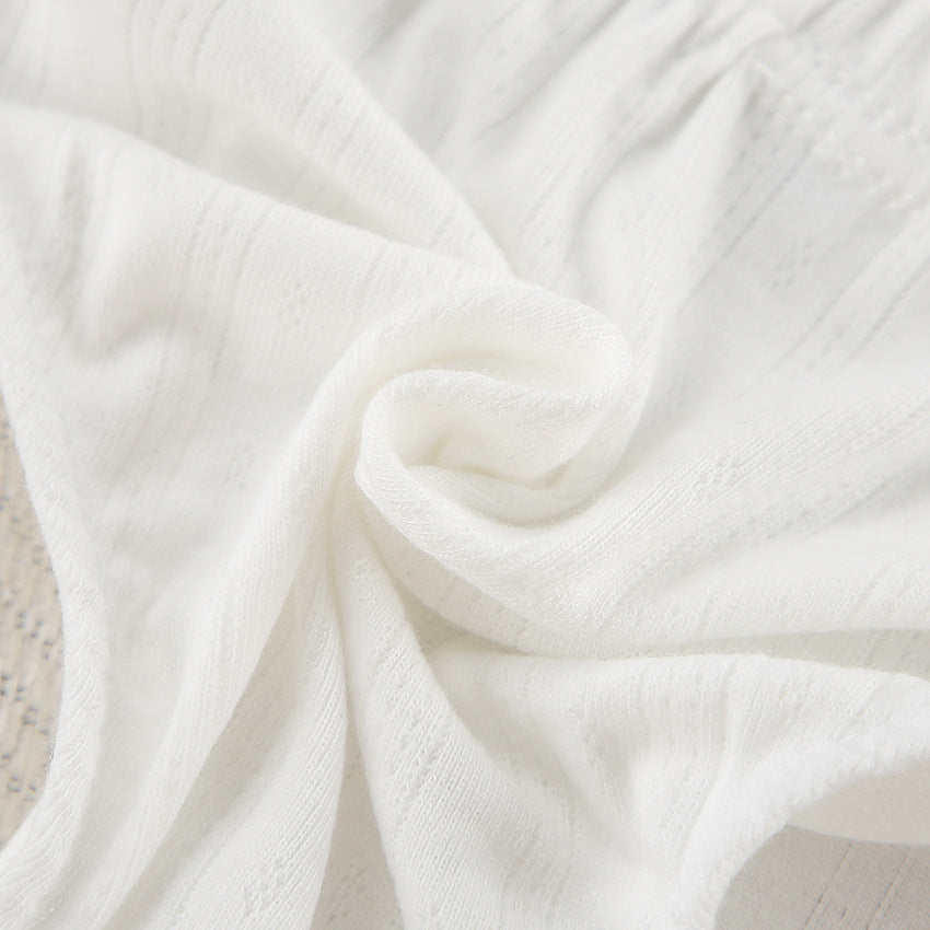 FREEDOMBEAUTY | 2024 summer new cool and comfortable sexy white knitted suspender shorts pajamas set loungewear women