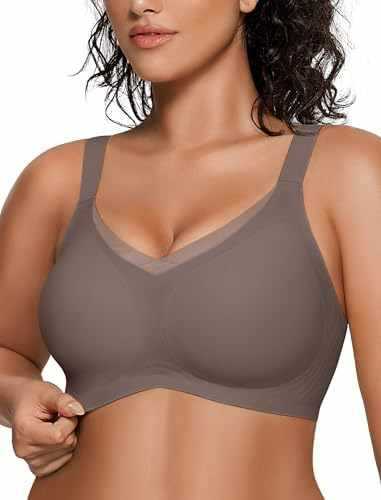 FREEDOMBEAUTY |OEAK Womens Wireless Bras V Mesh Comfortable Bralette Suppor