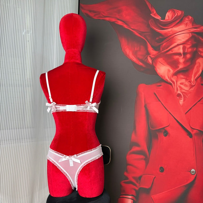 FREEDOMBEAUTY | FQ2980M209 Lace fungus root pure desire bra low waist sexy thong women's underwear set cross-border