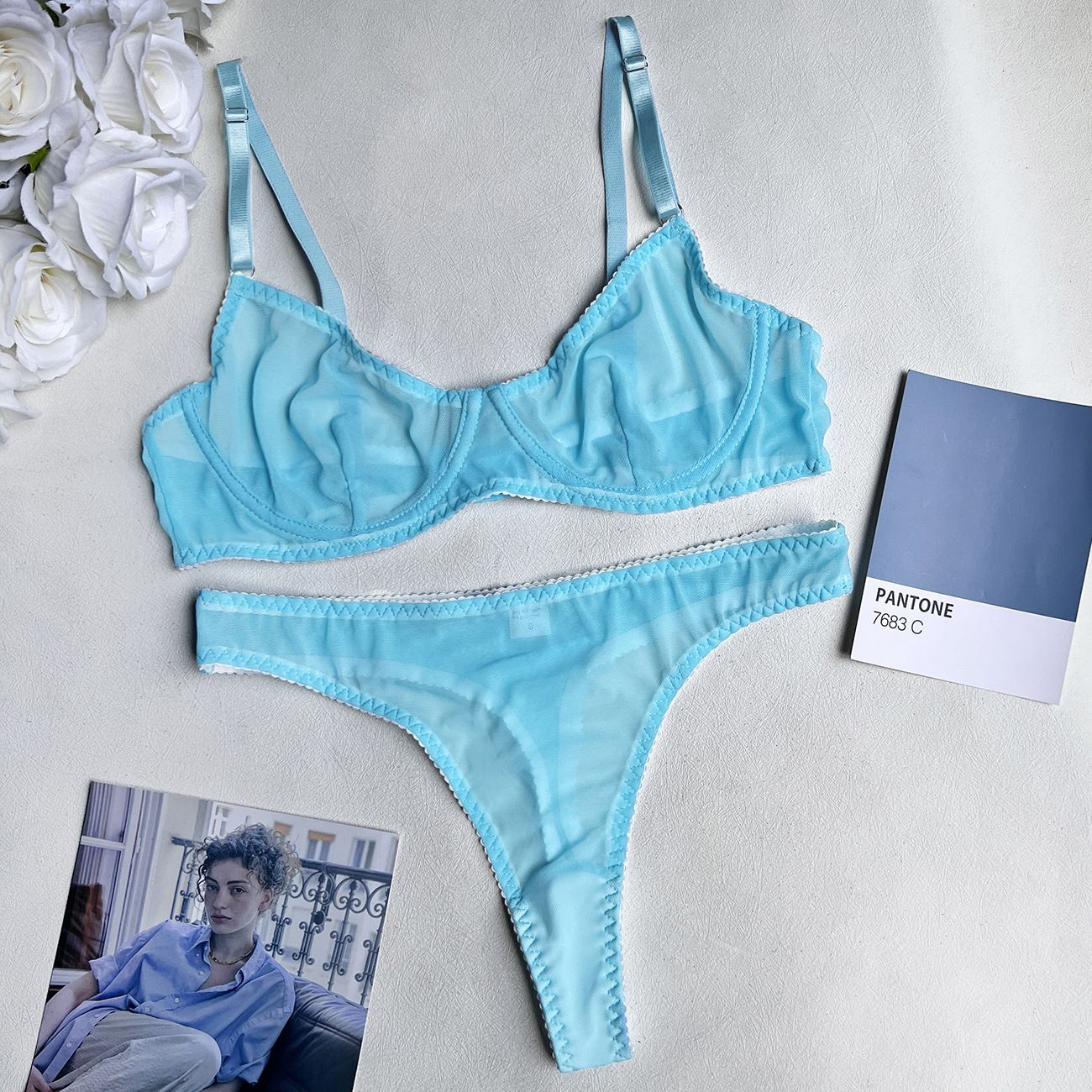 freedombeauty|Hot-selling lingerie sexy perspective 2-piece kit