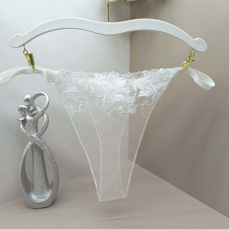 FREEDOMBEAUTY | Thong French Sexy Flower Transparent Ladies Lace Fixed Embroidered Panties Cross-Border Code Special Combination