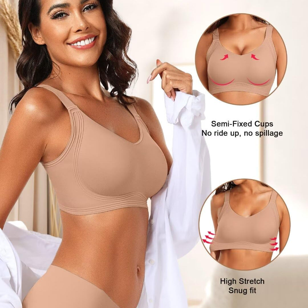 FREEDOMBEAUTY |OEAK Womens Seamless Push Up Bras No Underwire Full Coverage