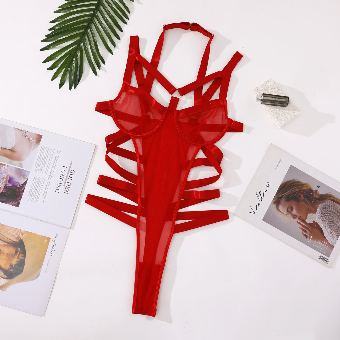 Freedombeauty | New Perspective Mesh Breathable Sexy Temptation Strap Three-point Sex Lingerie onesie